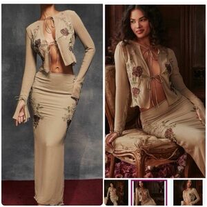 ASRA

ARTICHOKE FLORAL TIE FRONT TOP and skirt